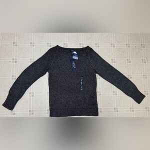 CHAPS Women’s Large Black Metallic Thread Knit Pullover Sweater